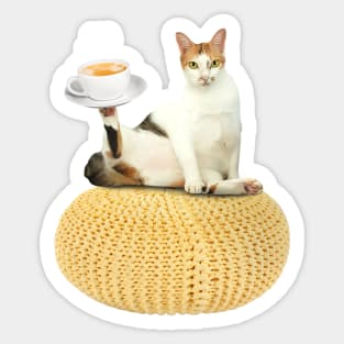 Cappuccino Cat Sticker